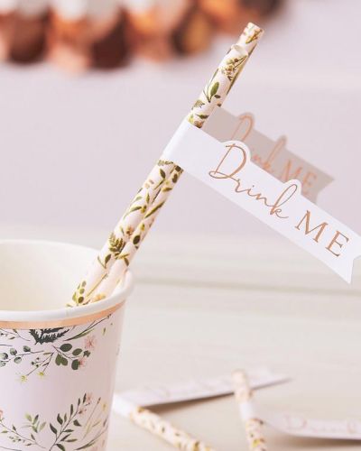 Let’s ParTea Floral Straws 20pk