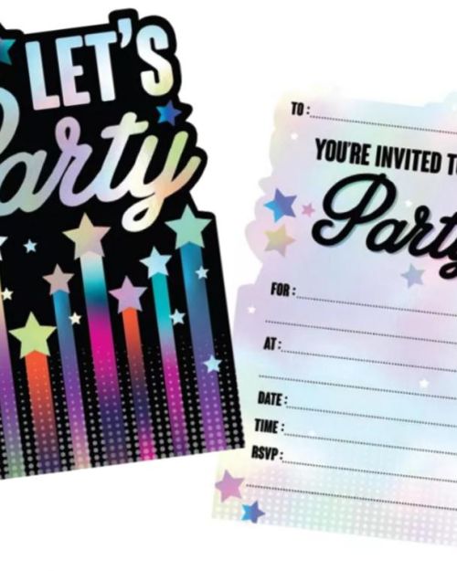 Let’s Party Stars Invitations 8pk