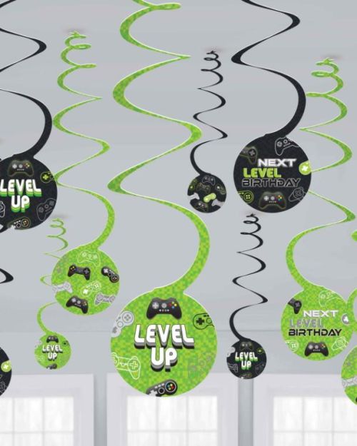 Level Up Hanging Spiral Decorations