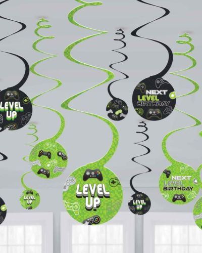 Level Up Hanging Spiral Decorations