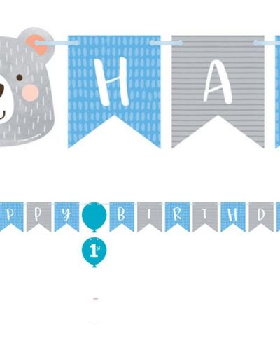 Lil Bear Happy Birthday Banner