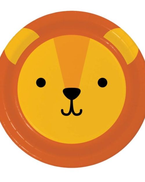 Animal Faces Lion Lunch Plates 8pk