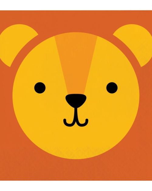Animal Faces Lion Lunch Napkins 16pk