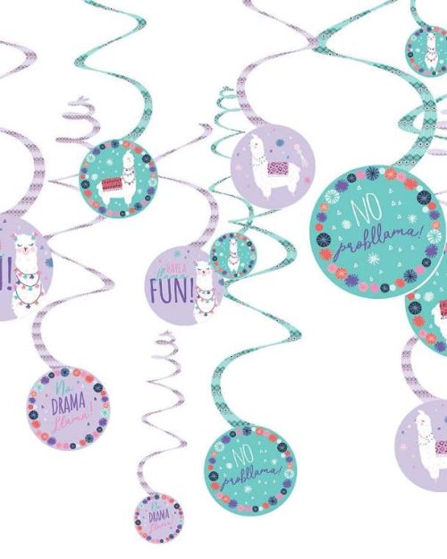 Llama Fun Hanging Swirl Decorations