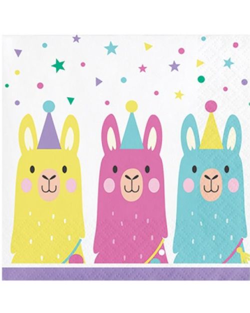 Llama Party Beverage Napkins 16pk