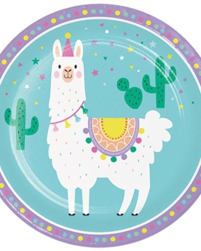 Llama Party Dinner Plates 8pk