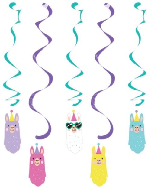 Llama Party Hanging Spiral Decorations