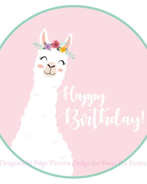 Edible Icing Image – Llama Round