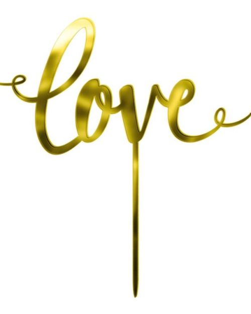 Love Gold Cake Topper