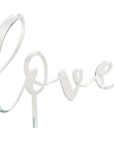 Silver Love Cake Topper