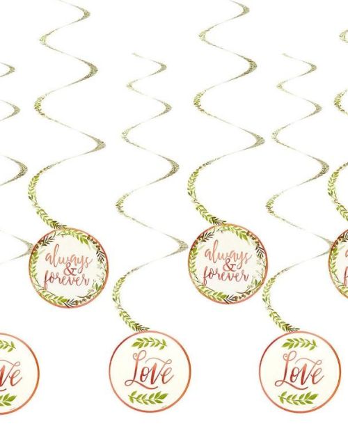 Love & Leaves Hanging Swirl Decorations