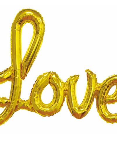 Love Script Foil Balloon – Gold