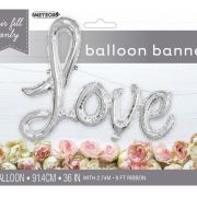 Love Script Foil Balloon – Silver