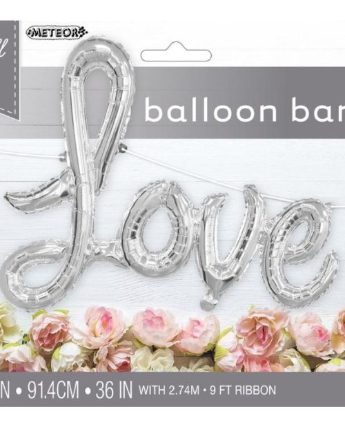 Love Script Foil Balloon – Silver