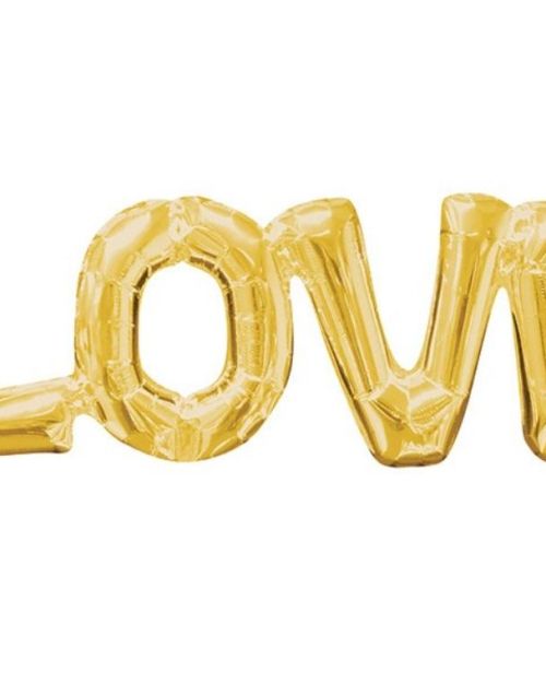 LOVE Shape Foil Balloon – Gold