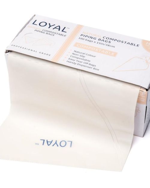 LOYAL Compostable Piping Bag Natural 100pk – 15″