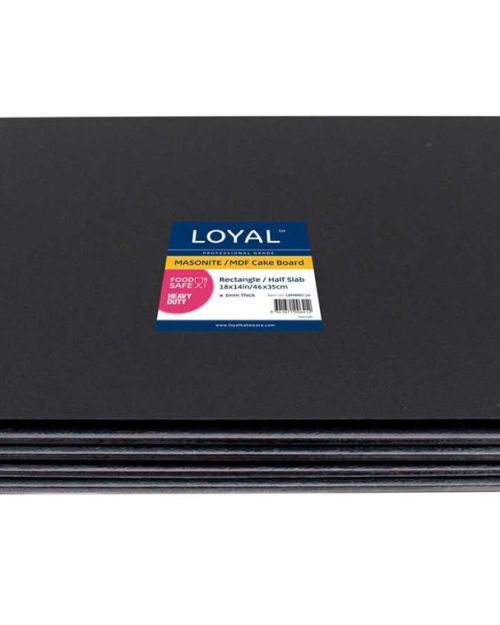 LOYAL Black Masonite Rectangle Cake Board 18 x 14in