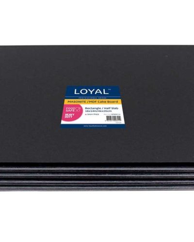 LOYAL Black Masonite Rectangle Cake Board 18 x 14in