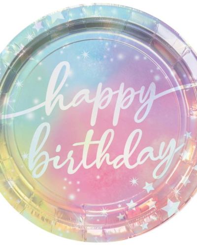 Luminous Iridescent Dinner Plates 8pk