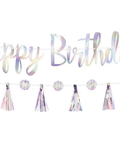 Luminous Iridescent Birthday Banners
