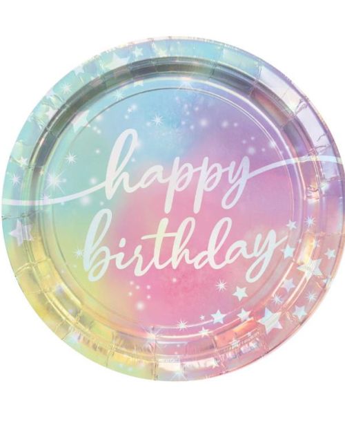 Luminous Iridescent Lunch Plates 8pk