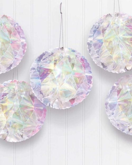 Luminous Iridescent Honeycomb Balls 5pk