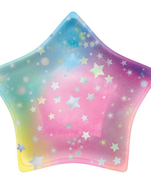 Luminous Iridescent Star Shaped Lunch Plates 8pk