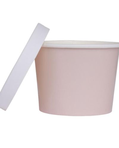 Luxe Paper Tub with Lid 5pk – White Sand