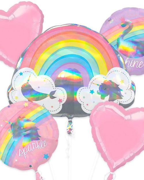 Magical Rainbow Foil Balloon Bouquet