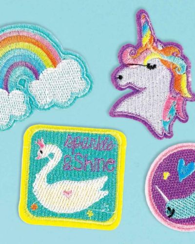Magical Rainbow Embroidered Iron-On Patches 4pk