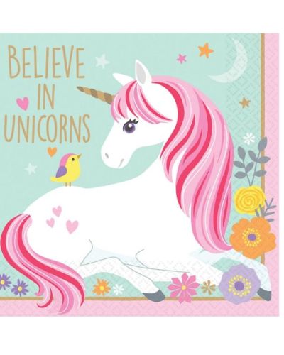 Magical Unicorn Beverage Napkins 16pk