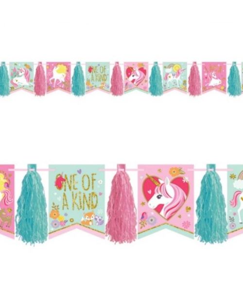 Magical Unicorn Pennant Banner with Tassels