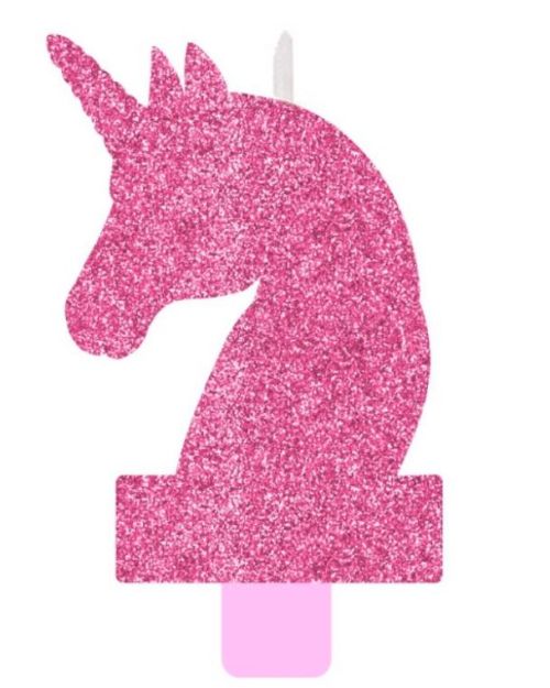 Magical Unicorn Large Pink Glitter Candle