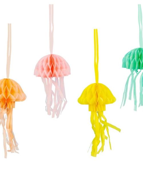 Make Waves Jellyfish Honeycomb Decorations 8pk