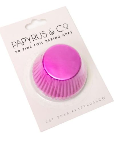 Medium Hot Pink Foil Cupcake Cases 50pk
