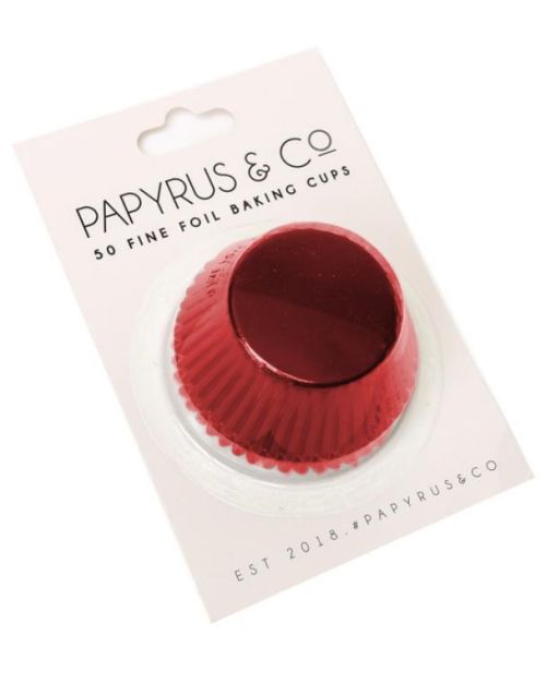 Medium Red Foil Cupcake Cases 50pk