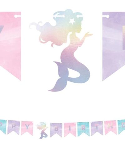 Mermaid Shine Happy Birthday Banner