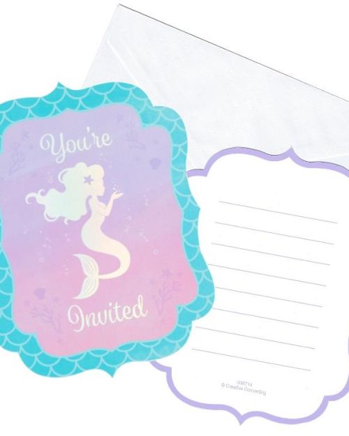 Mermaid Shine Invitations 8pk