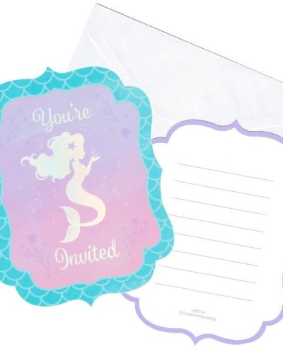 Mermaid Shine Invitations 8pk