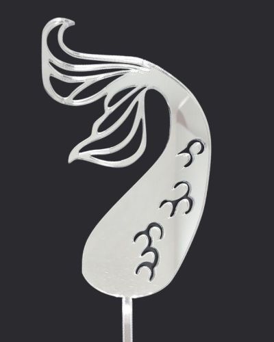 Mermaid Tail Cake Topper – Silver
