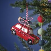 Merry & Bright Novelty Car Tree Decoration