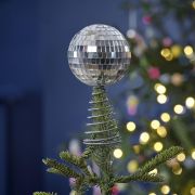 Merry & Bright Disco Ball Christmas Tree Topper