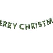 Merry & Bright Green Felt Merry Christmas Banner