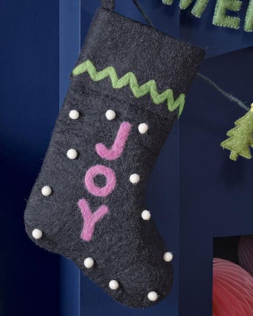 Merry & Bright Joy Felt Stocking