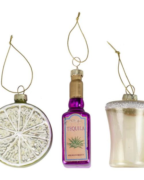 Merry & Bright Tequila Tree Decorations Set of 3