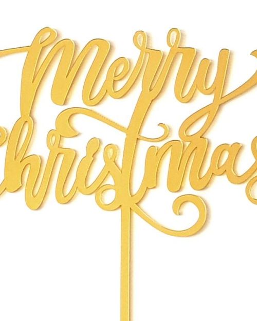 GoBake Merry Christmas Cake Topper – Gold