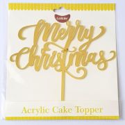 GoBake Merry Christmas Cake Topper – Gold
