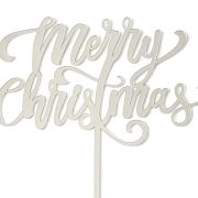 GoBake Merry Christmas Cake Topper – Silver