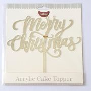 GoBake Merry Christmas Cake Topper – Silver