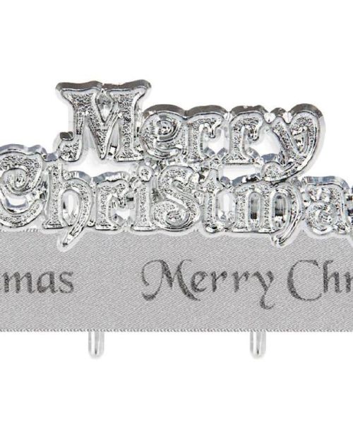 Merry Christmas Ribbon & Motto Kit Silver